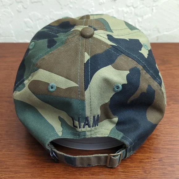 Rey To Z Personalized Initial "L" and Name "Liam" Camo Cotton Baseball Hat - Picture 3 of 6